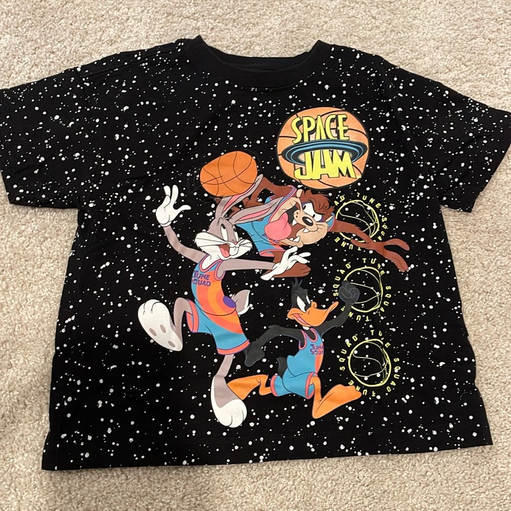 Space Jam Black Kids Tee Shirt, fits like size 5